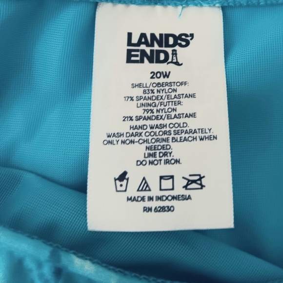 Lands' End Swim Top* Dress Women's Size 20W Bright Blue Pullover Resort NEW - Picture 2 of 8